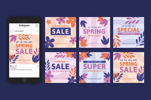 Colección de historias de Instagram con teléfono inteligente