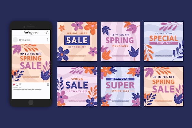 Colección de historias de Instagram con teléfono inteligente