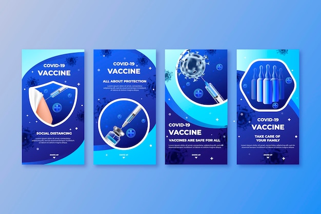 Colección de historias de instagram de vacunas realistas
