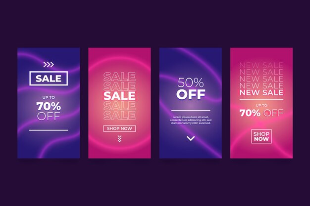 Colección de historias de instagram de venta degradado