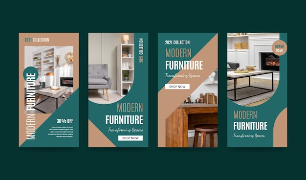 Colección de historias de instagram de venta de muebles planos