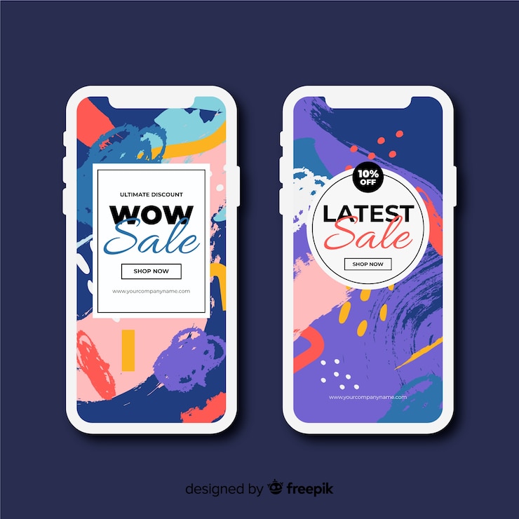 Vector gratuito colección de historias de instagram de ventas