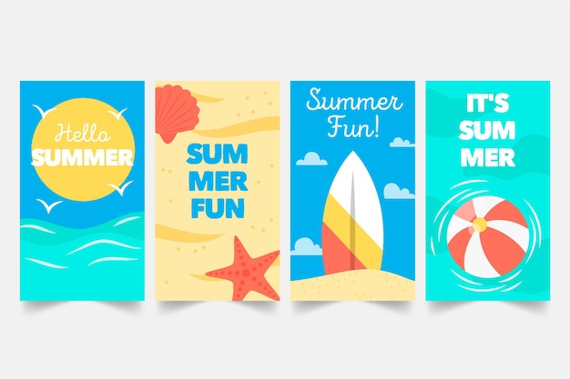 Colección de historias de instagram de verano