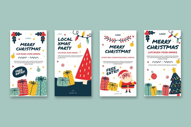 Colección de historias navideñas de instagram