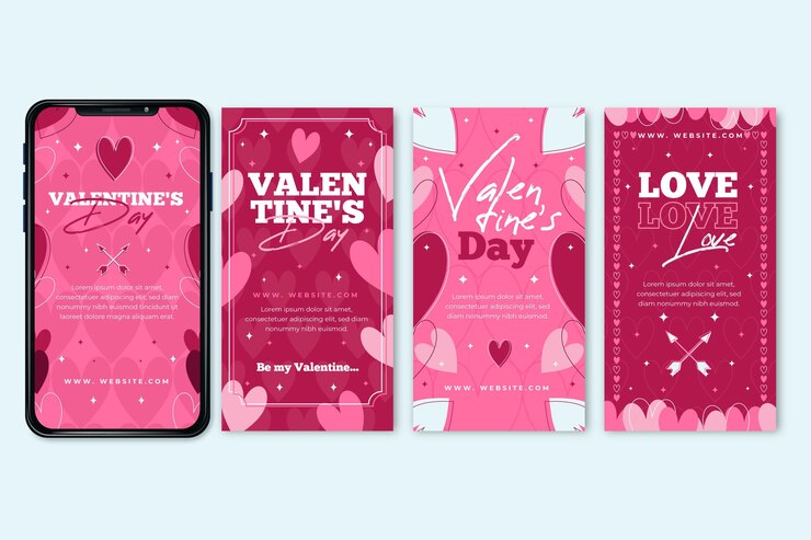 Vector gratuito colección de historias de san valentín