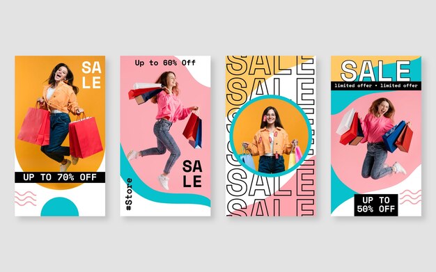 Colección de historias de venta de instagram con foto