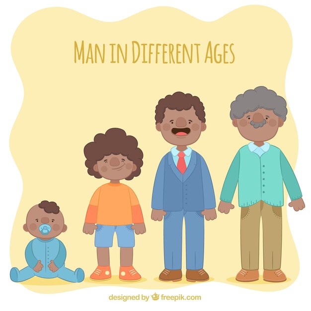 Colección de hombres negros en edades diferentes