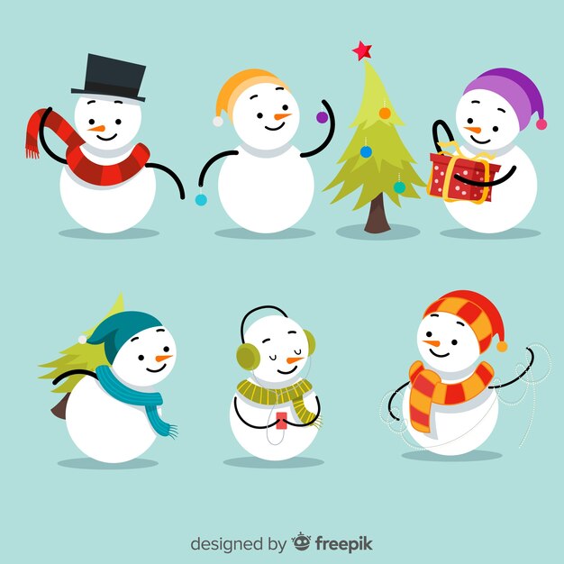 Colección de hombres de nieve de navidad