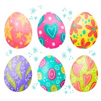 Vector gratuito colección de huevos de acuarela feliz día de pascua