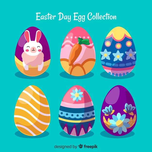 Colección de huevos del día de pascua