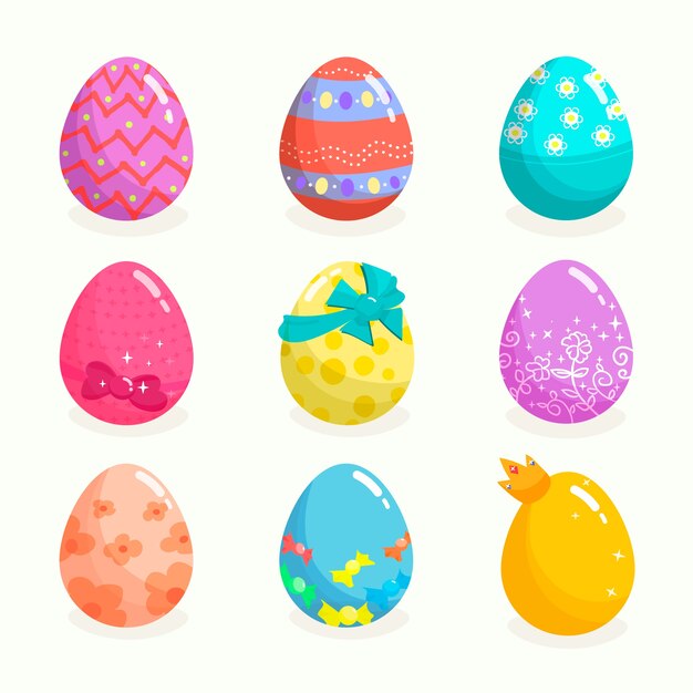 Colección de huevos del día de pascua