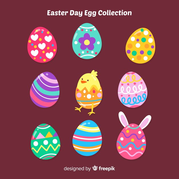 Colección huevos estampados día de pascua