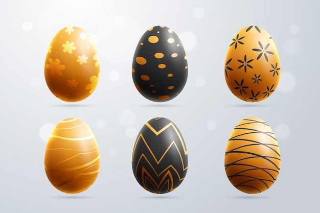 Colección de huevos de oro para el día de pascua