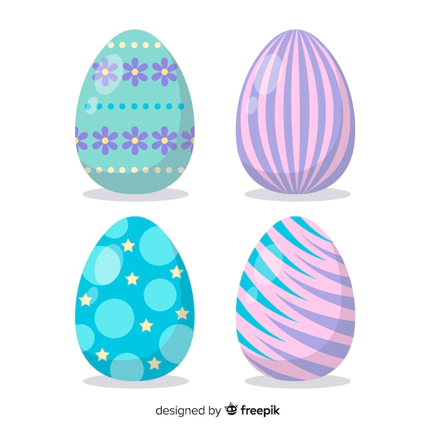 Vector gratuito colección huevos de pascua color pastel