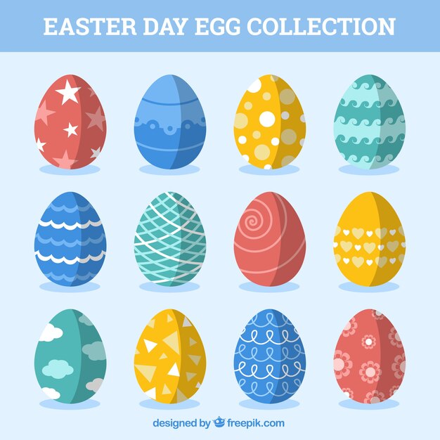 Colección de huevos de pascua de colores