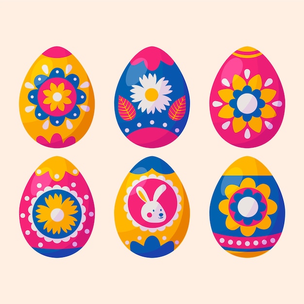 Vector gratuito colección de huevos de pascua dibujados a mano