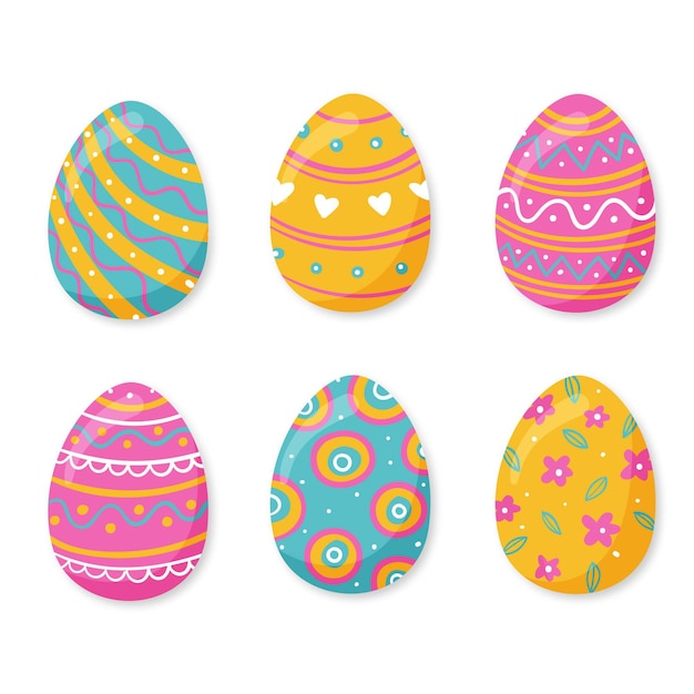 Vector gratuito colección de huevos de pascua dibujados a mano