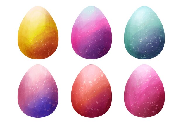 Vector gratuito colección de huevos de pascua diseño acuarela