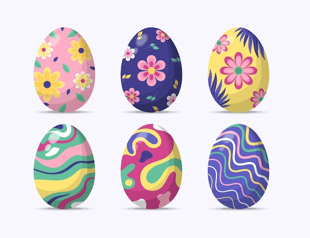 Colección de huevos de pascua planos