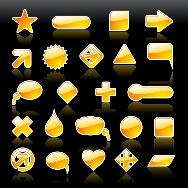 Colección de iconos amarillos