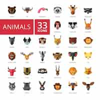 Vector gratuito colección de iconos de animales