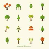 Vector gratuito colección de iconos de árbol