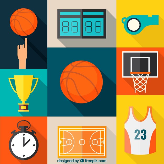 Colección de iconos del baloncesto