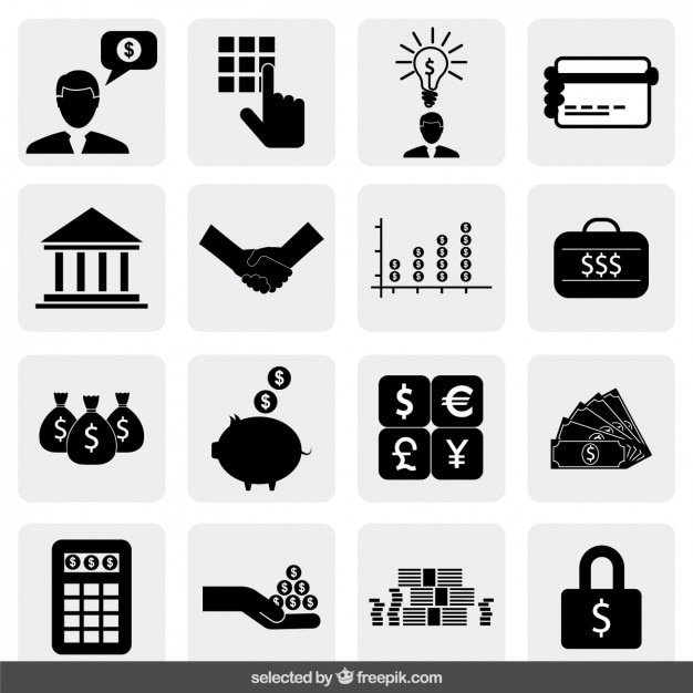 Colección de iconos de banco