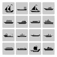 Vector gratuito colección de iconos de barcos