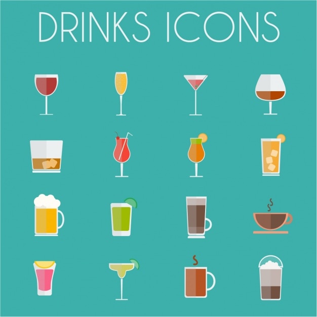 Vector gratuito colección de iconos de bebidas