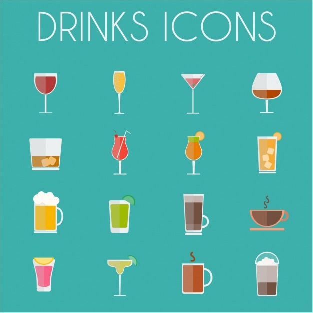 Colección de iconos de bebidas