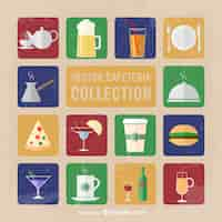 Vector gratuito colección de iconos de cafetería