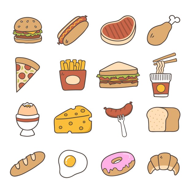 Colección de iconos de comida