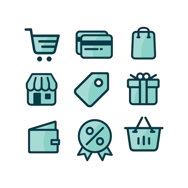 Colección de iconos de compra