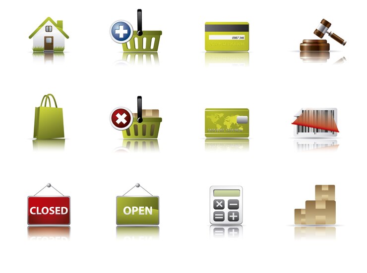 Vector gratuito colección de iconos de compras online