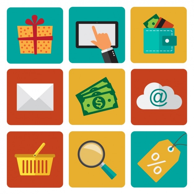 Colección de iconos de compras