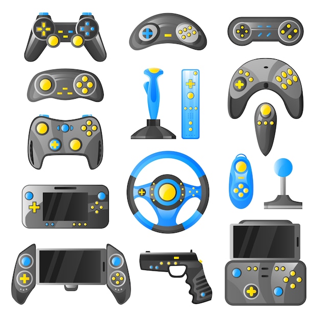 Colección de iconos decorativos de gadgets de juegos
