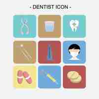 Vector gratuito colección de iconos de dentista