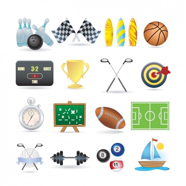 Vector gratuito colección de iconos deportivos