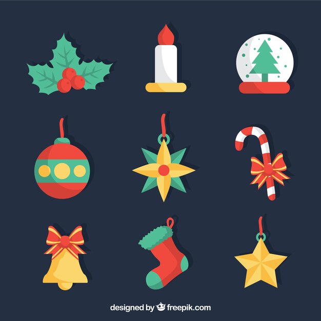 Colección de iconos dibujados de navidad
