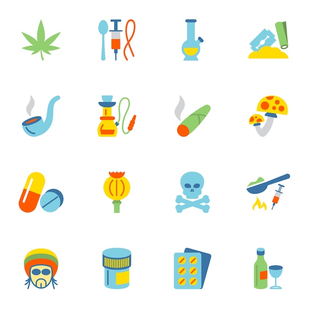 Colección de iconos de drogas