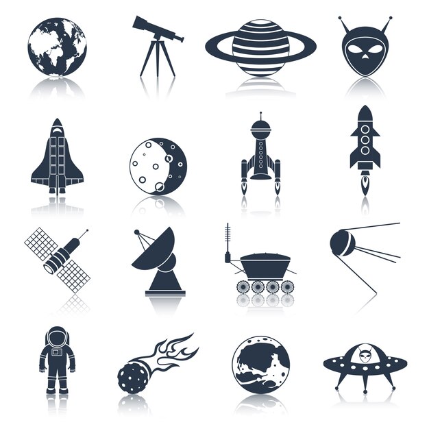 Colección de iconos del espacio