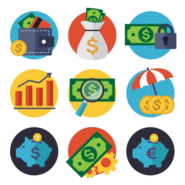 Colección de iconos de finanzas