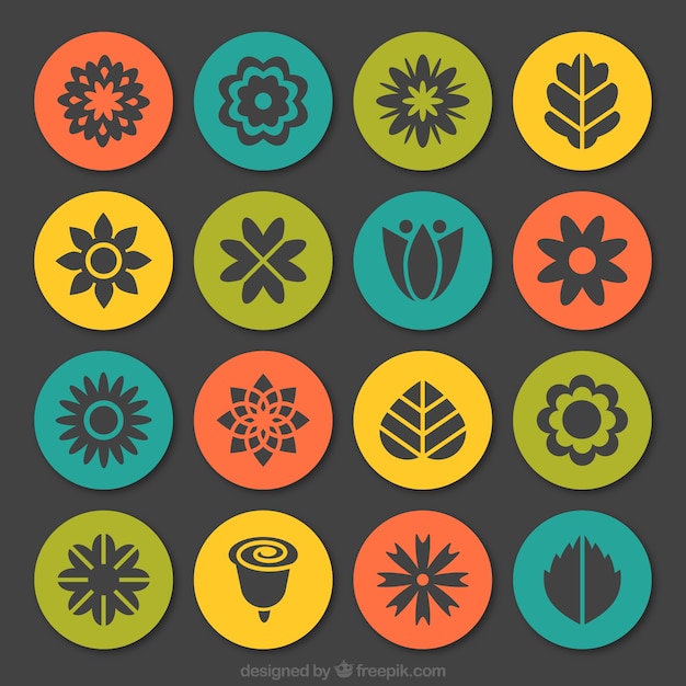 Vector gratuito colección de iconos florales