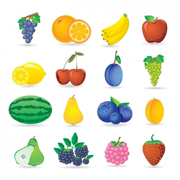 Vector gratuito colección de iconos de frutas