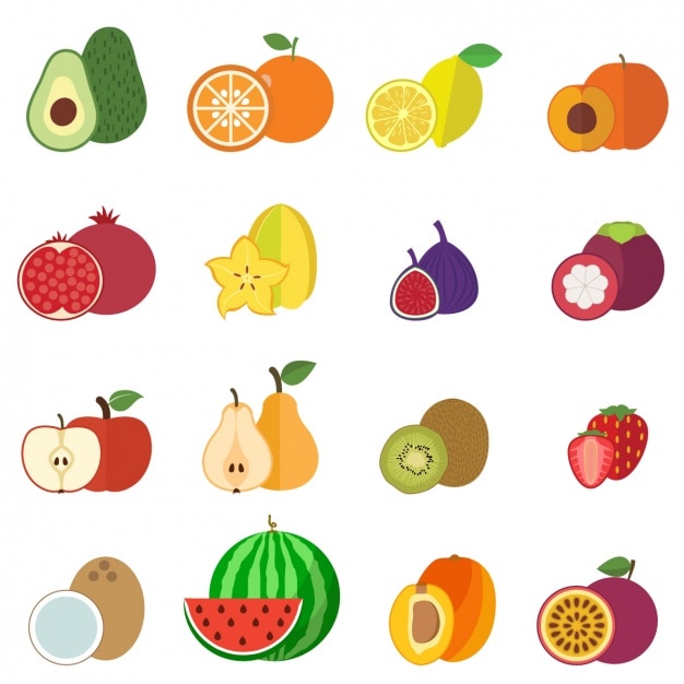 Colección de iconos de frutas