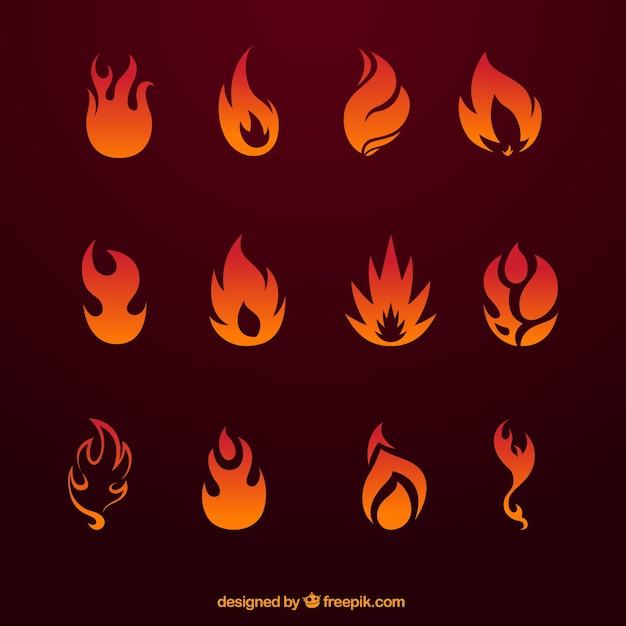 Vector gratuito colección de iconos de fuego