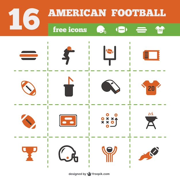 Colección de iconos de fútbol americano