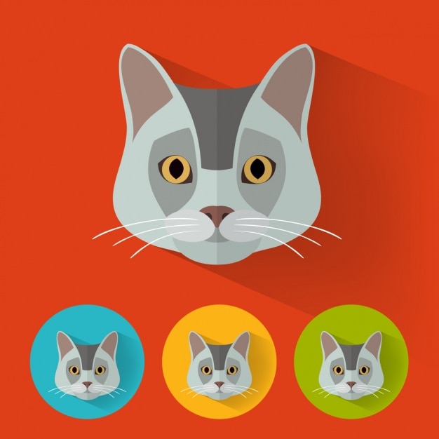 Vector gratuito colección de iconos de gato