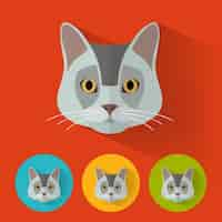 Vector gratuito colección de iconos de gato